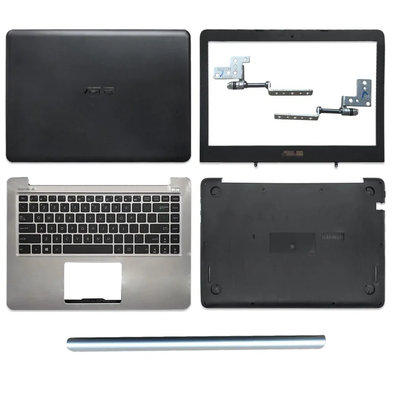 

New Laptop Case For ASUS K401 K401Q A401L K401L A401LB5200 K401LB LCD Back Cover Front Bezel Hinges Palmrest Bottom Case Plastic