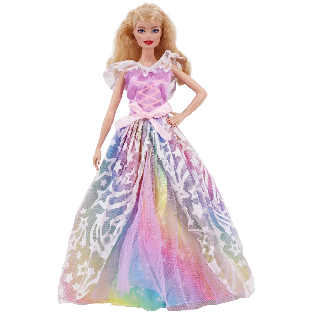 2023 Latest Dress Barbies Princess Dress +High Heels+Jewelry Suitable For 30cm Doll Accessories 1/6 BJD Clothes Doll House Gift 5