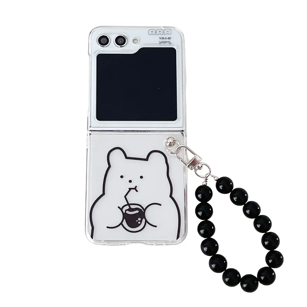 Cute Bear Transparent Pearl Bracelet Case - Cartoon Clear Cover