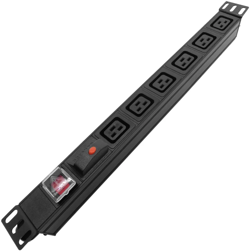 C19 SOCKET PDU Power Distribution 6 Unit  Network Cabinet Rack Electric Plug Socket Outlet Overload Dual Break Switch