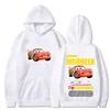 Autumn and Winter Men's Hooded Sweatshirt Racing McQueen Fun Printing Casual Fashion Long Sleeve Sweatshirt Fleece Warm Top 1