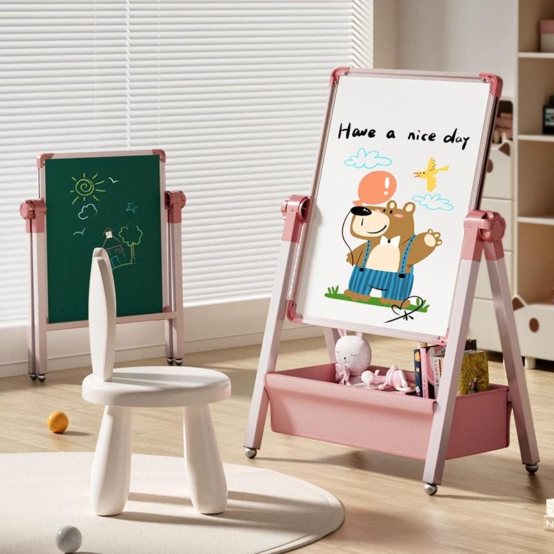 휴대용 자석 화이트보드 드로잉 보드 지울 수 있는 접이식 스탠드 포함 가정용 먼지 없는 소형 칠판 소년 소녀용