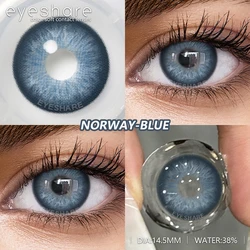 EYESHARE Vibrant Color Contact Lenses - Gray, Blue & Brown Yearly Contacts for Fashion - Forward Eyes (NORWAY - BLUE)
