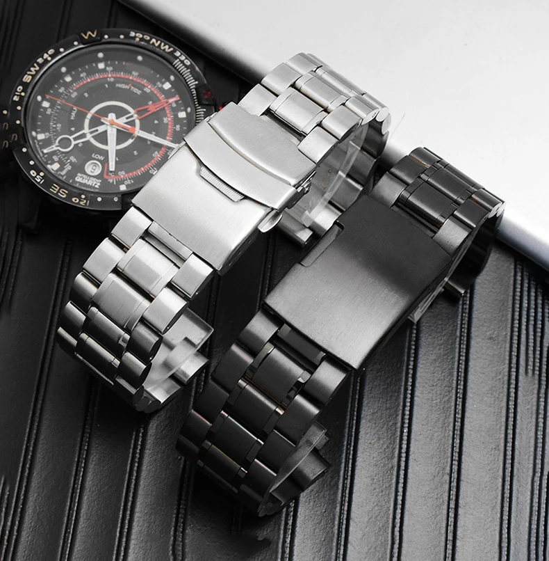 Timex Men's Stainless Steel Raised Metal Watch Strap, 16mm