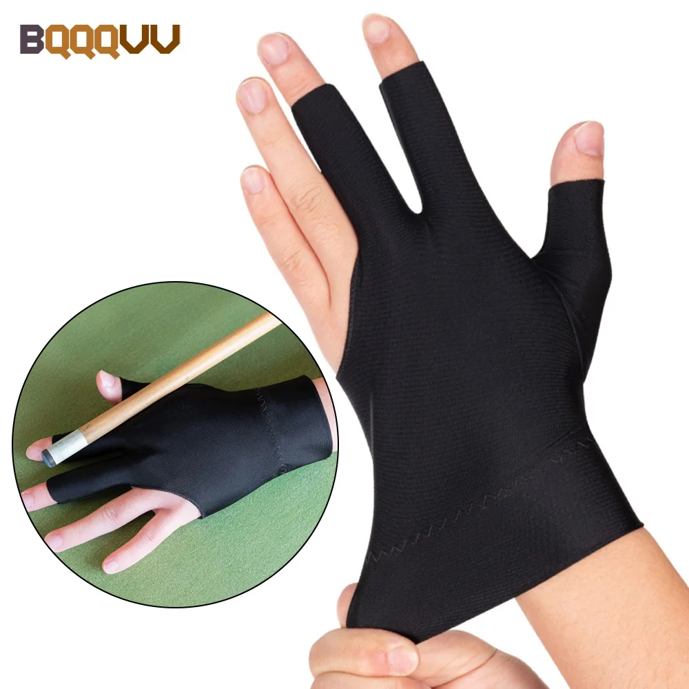 Billiard Pool Gloves for Men and Women, Left Hand, 3 Finger, Splicing Process, Snooker Cue Sport Glove, Popular Sizes, 1Pc