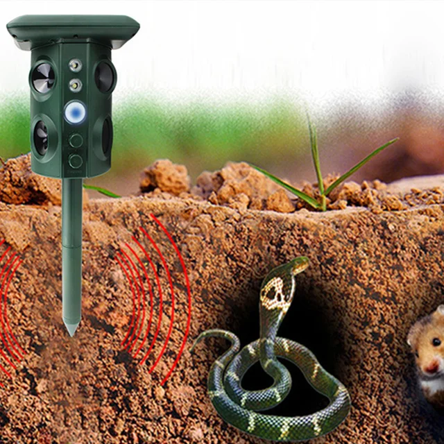 Kültéri Napelemes Ultrahangos Állati Visszataszító Galamb Scerer Vízálló Kutya Egerek Vezérlő Kert Infravörös Érzékelőtaszító - Image 6