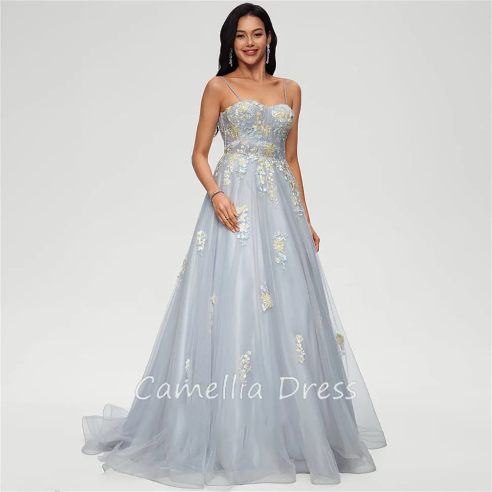 

Princess Ball-Gown Evening Dresses Sweetheart Prom Dresses Sweep Train Tulle Formal Dresses Vestidos De Fiesta فساتين السهرة