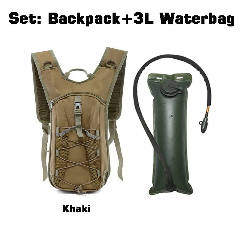Outdoor Cross-country Water Bag Knapsack Set Hiking Folding Drinking Waterbag Backpack Running Cycling Water Bladder Rucksack 3L 4