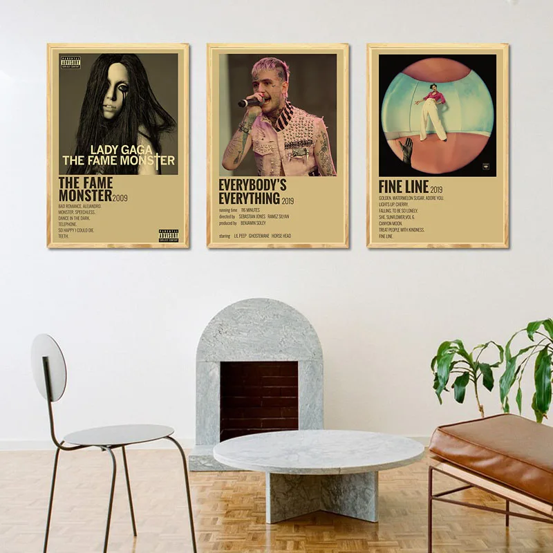 Pop Music Band Singer Posters Kraft Paper Arctic Monkeys Lana Del Rey Music Album Art Painting for Home Room Decor Wall Stickers
