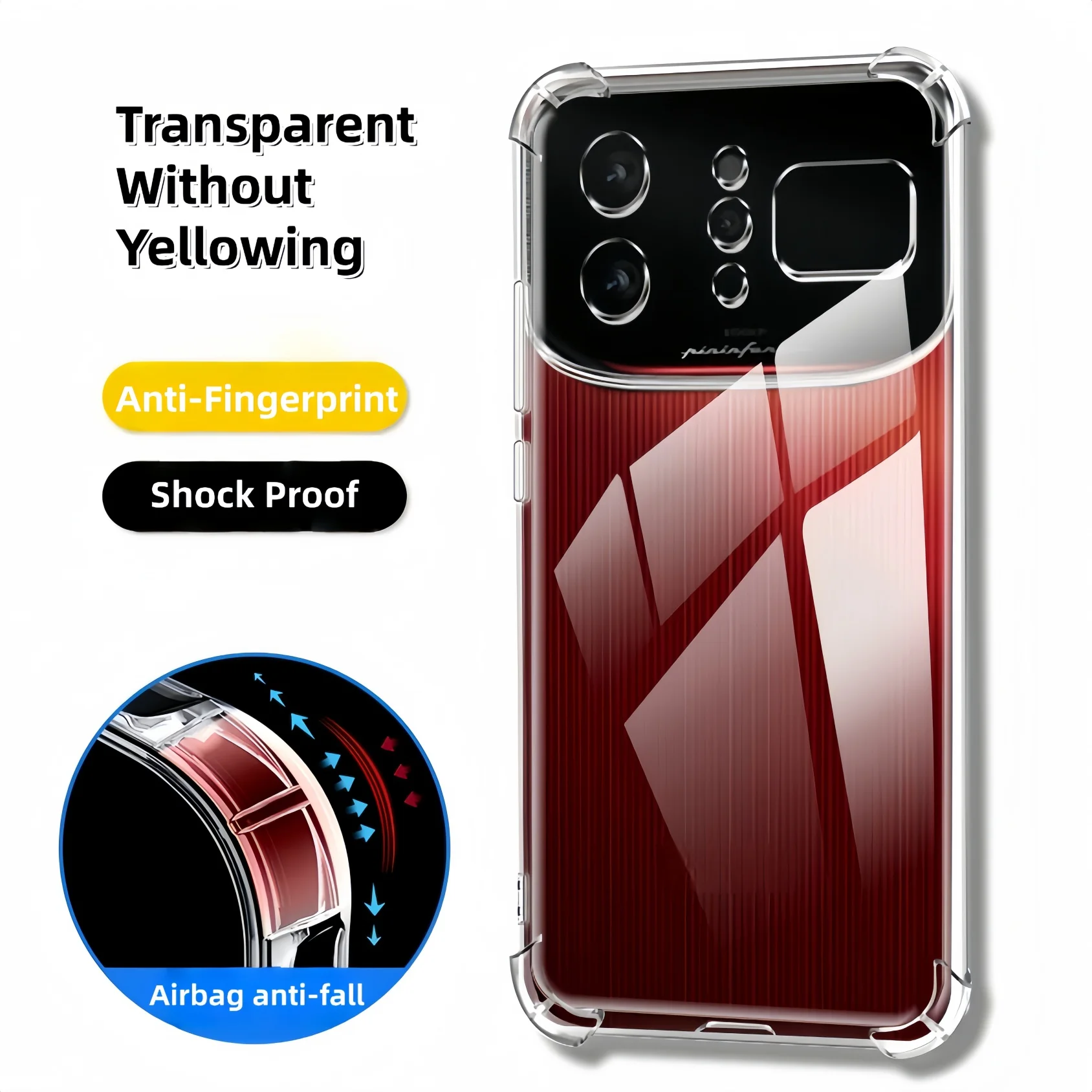 Clear Transparent TPU Shockproof Protection Case