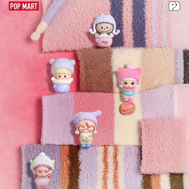 POP MART POPBEAN 플러피 코지 시리즈 미니 인형 블라인드 박스 귀여운 미스터리 피규어 장식품 홈 데스크탑 장