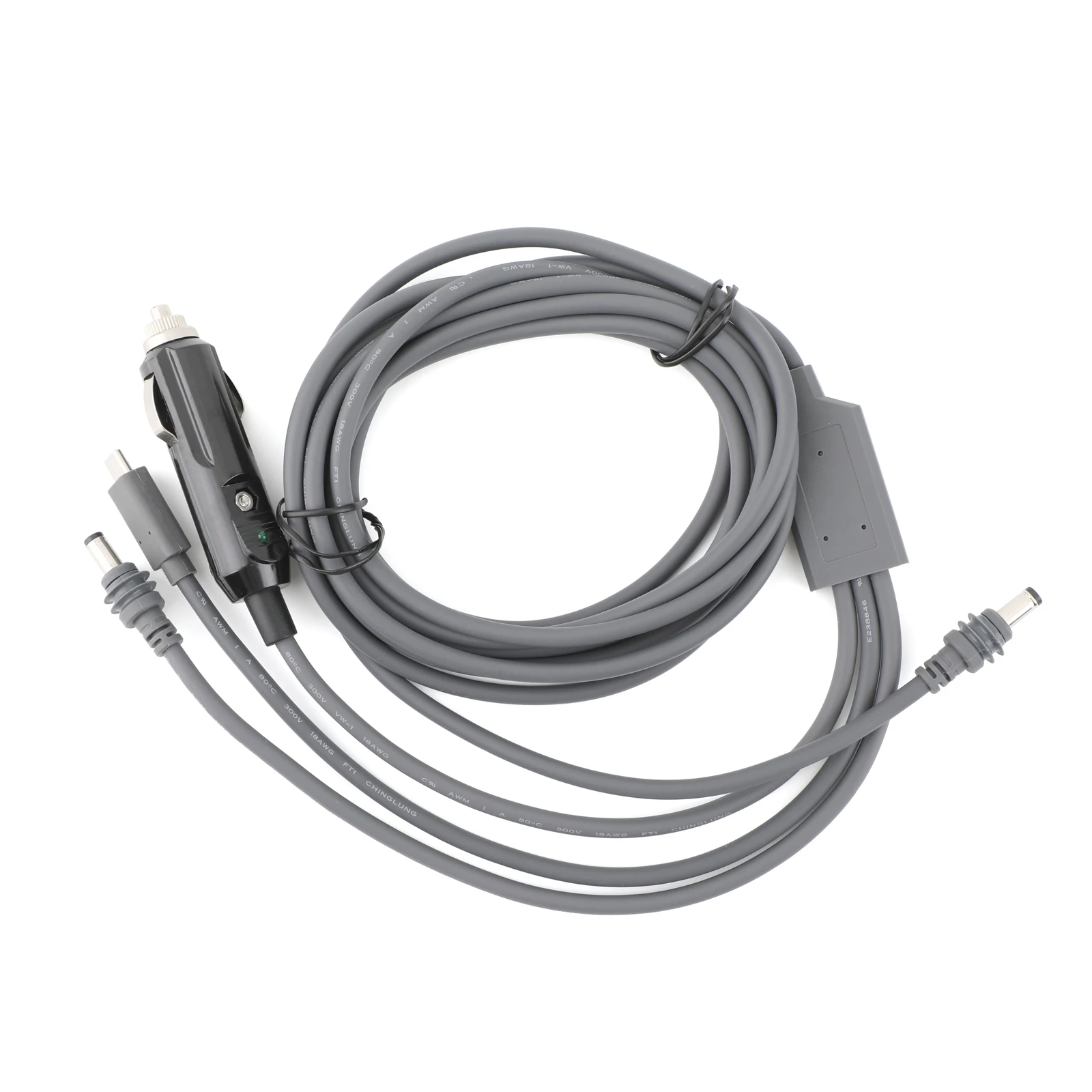 3 in 1 Car Charger Type-C DC to Mini DC Power Cable for Starlink starlink power cable
