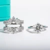 AnuJewel 3CT D Color Moissanite Wedding Bands 18k Gold Plated 925 Sterling Silver Bridal Ring Set For Girls Jewelry Wholesale 4