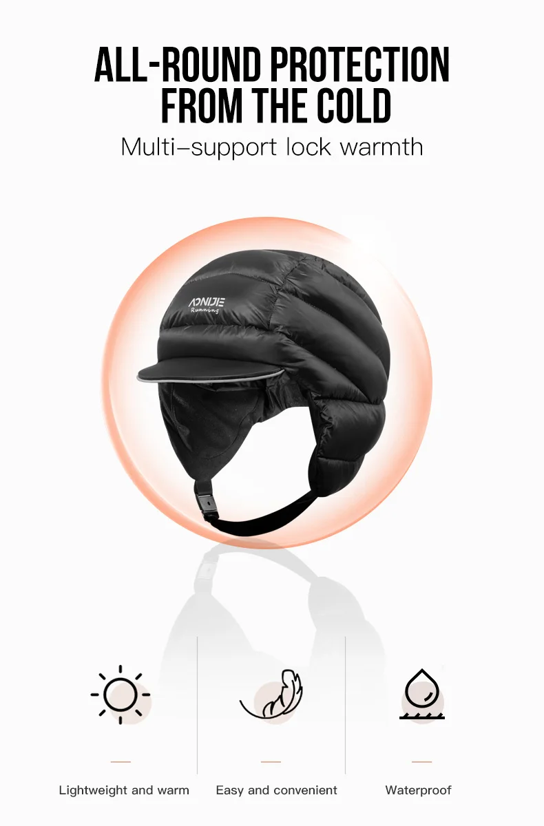 AONIJIE M35 New Winter White Duck Down Hat Cap Beanie Balaclava Ear Protector Scarf for Cycling Camping Skiing Snowboard Hiking