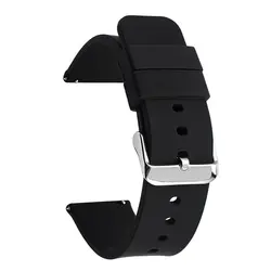 Versatile Quick Release Silicone Watch Band - Universal Strap - 22mm (Black)