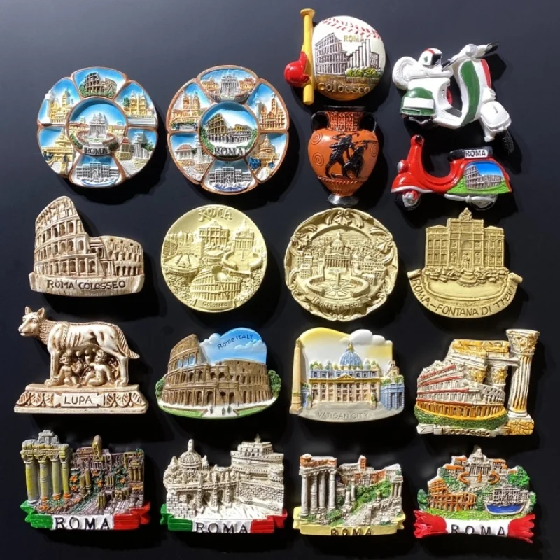 Rome Landmark Buildings & Culture Magnetic Souvenir Stickers