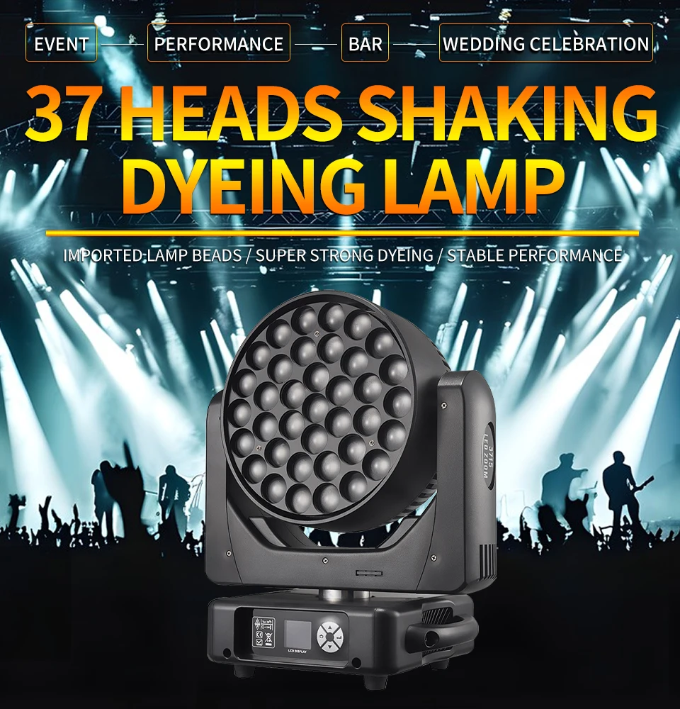 Professional RGBW 37x15W Moving Head Wash Light 4in1 Rainbow Effect DMX Bar Wash
