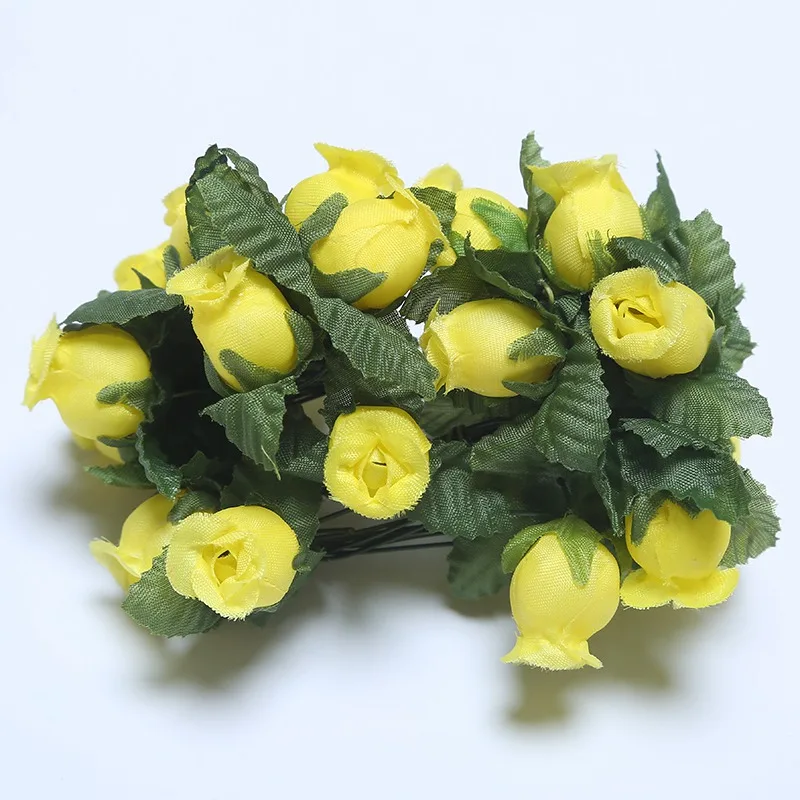 Set of 12 Mini Silk Rose Bouquets for Decorative Crafts and Home Décor