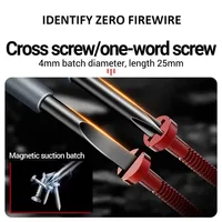2pcs Word/Cross tournevis d'électricien 12-220V Stylo testeur de tension AC/DC Tournevis isolé pour électriciens Outils à main 4