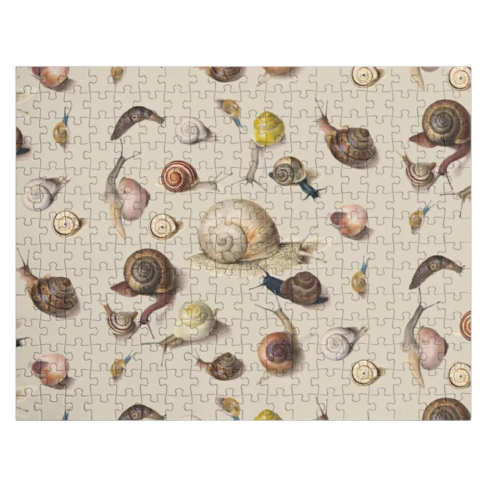 

Snail Garden Cute Animals snails watercolor illustration art Jigsaw Puzzle Custom Puzzle Wood Personalised Puzzle