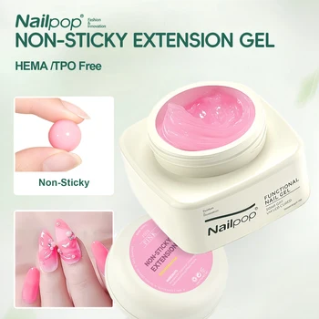 Nailpop No TPO/HEMA Gel di estensione non appiccicoso per unghie Art Manicure Scolpire LED UV Polimerizzazione Modelli personalizzati facili da usare Arte fai da te