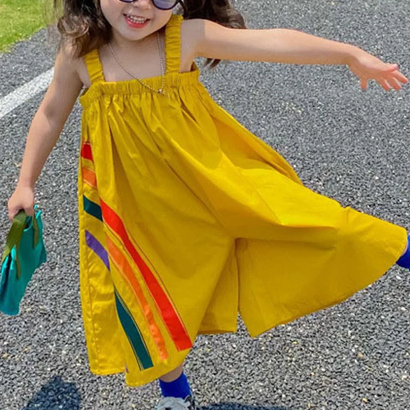 Girls Jumpsuit New Summer Overalls Super Loose Jumpsuit Suspender Pant