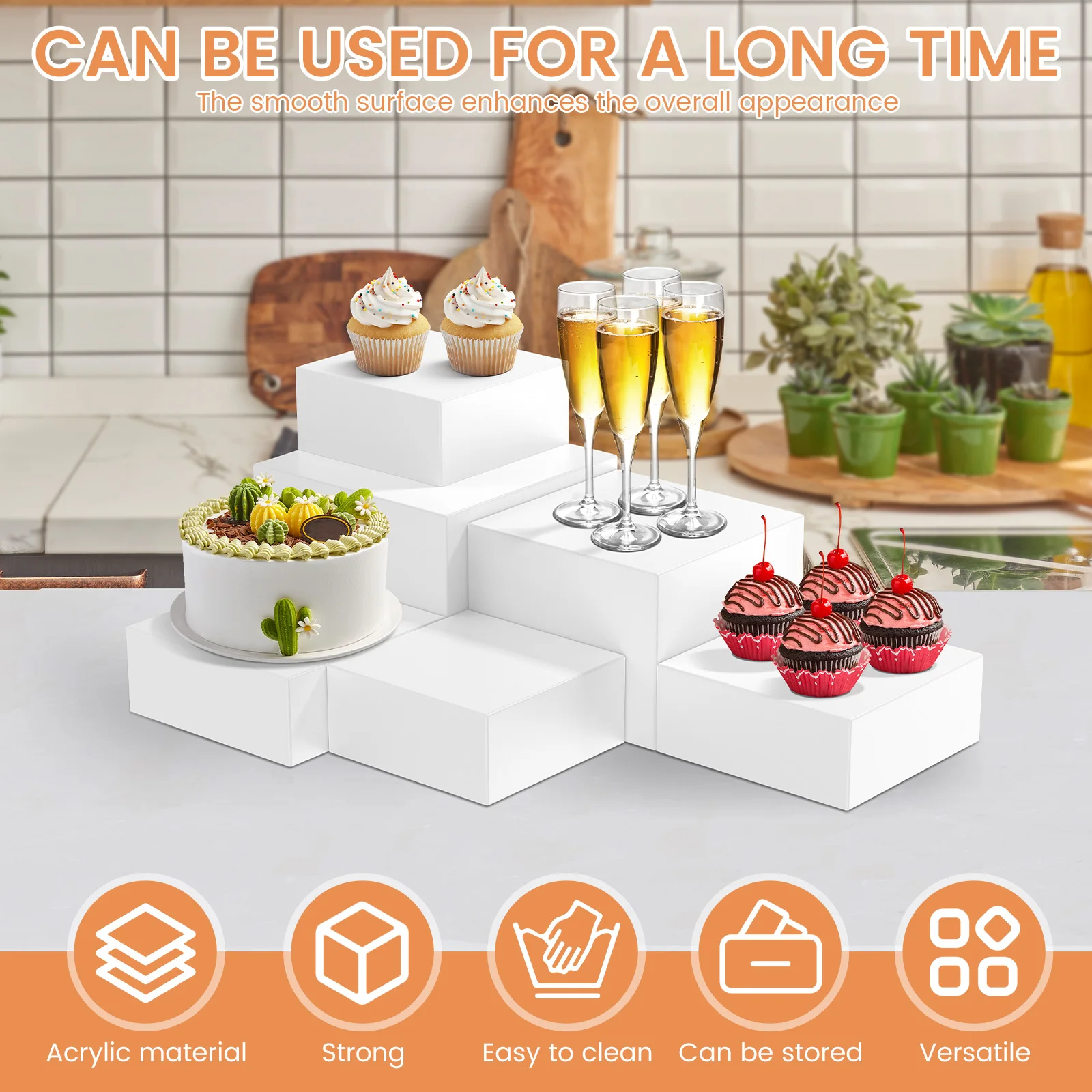 Acrylic Buffet Riser Food Display Stands for Party Catering
