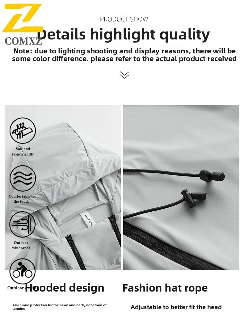 Men's Summer UPF50+ UV Protection Jacket  Ice Silk Long Sleeve Sun Coat with Breathable & Cooling Technology for Outdoor Sports