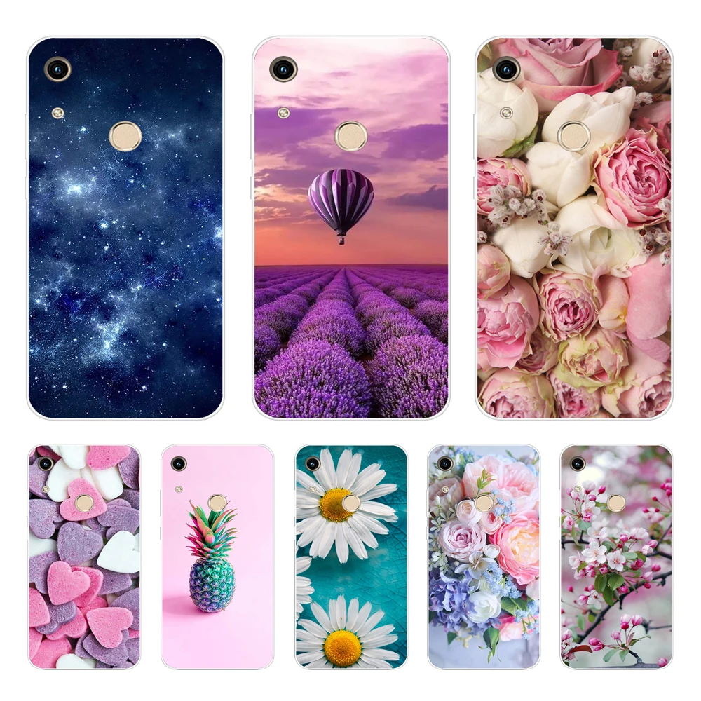 Per Honor 8A Custodia Huawei Honor 8A Prime Cover Silicone Tpu Cover Posteriore Su Huawei Honor 8A Jat-Lx1 Honor 8A Prime Jat-L41 Fiore