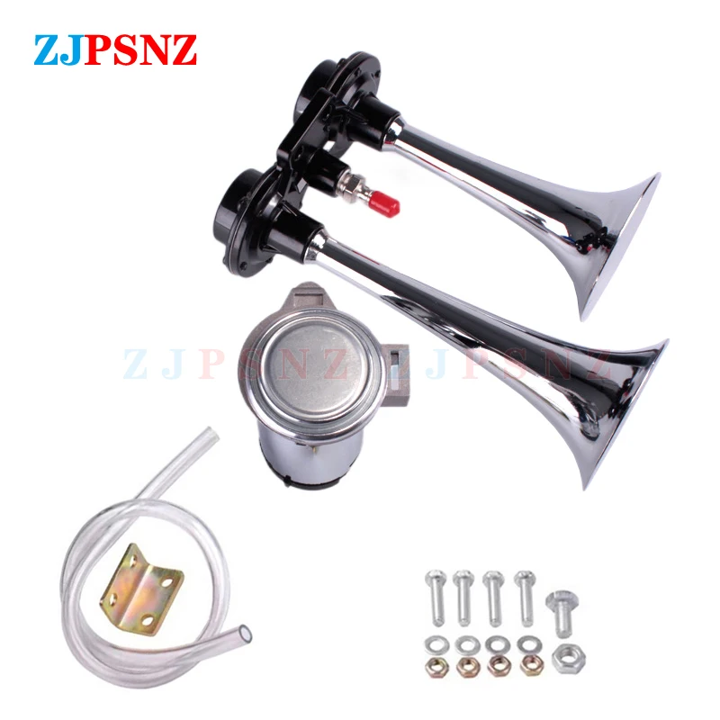 Car Air Horn 12v/24v Low And High Tone Stainless Steel Dual