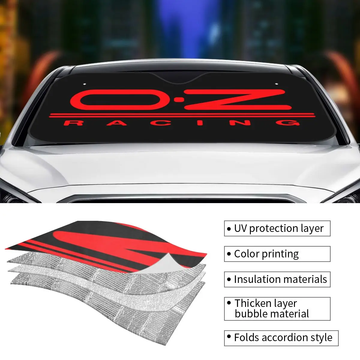 OZ Racing Windshield Sunshade 70x130cm Car Sunshade Car-covers