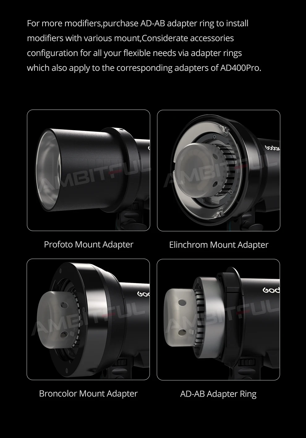 Godox AD300Pro Outdoor Flash Light 300Ws TTL 2.4G 1/8000 HSS with 2600mAh Batter