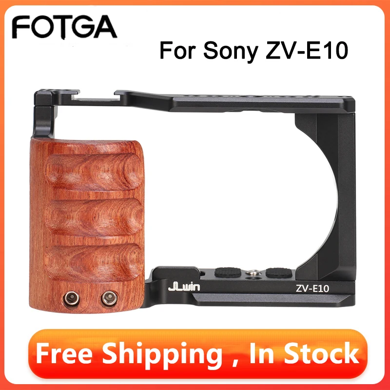 FOTGA-ZVE10-Camera-Cage-Wooden-Side-Handle-Top-Hand-Grip-Quick-Release ...