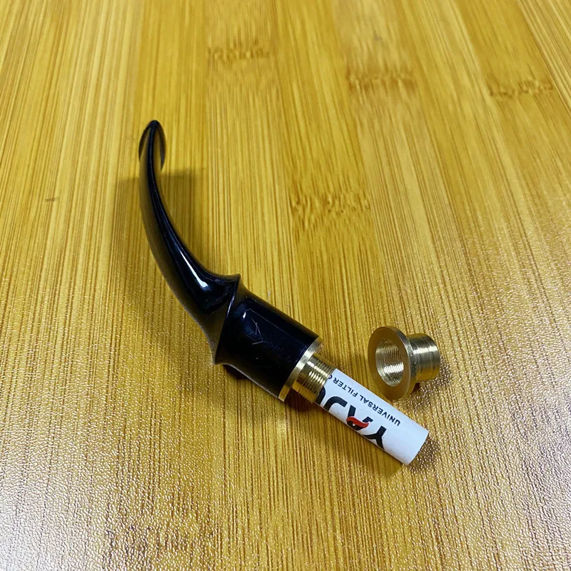 Smoking Pipe Specialized Bent Mouthpiece Acrylic Mouthpiece for 9mm Flue Wood Tobacco Pipe Accessories