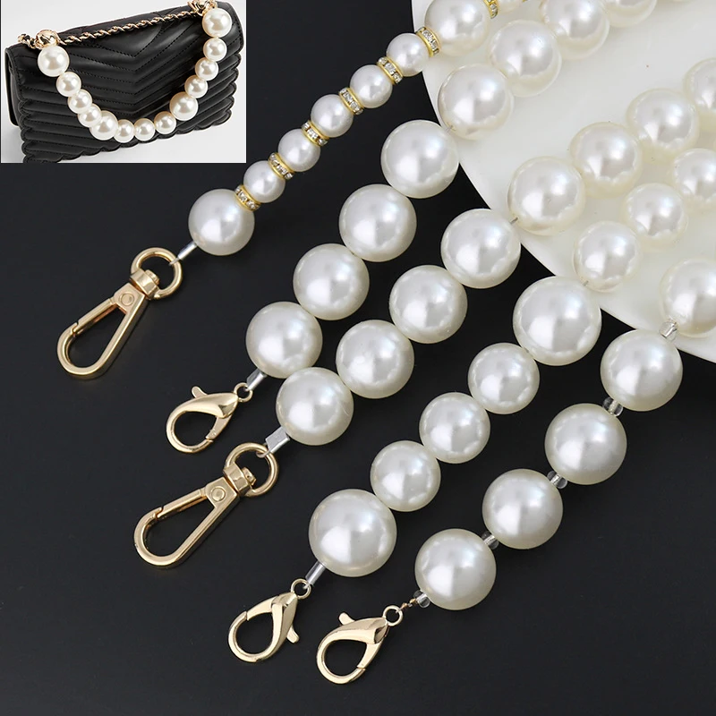 1PC Pearl Bag Strap For Handbag Handles Beaded Purse Belts DIY Replacement  For Shoulder Bag Chain Straps Bags Accessories