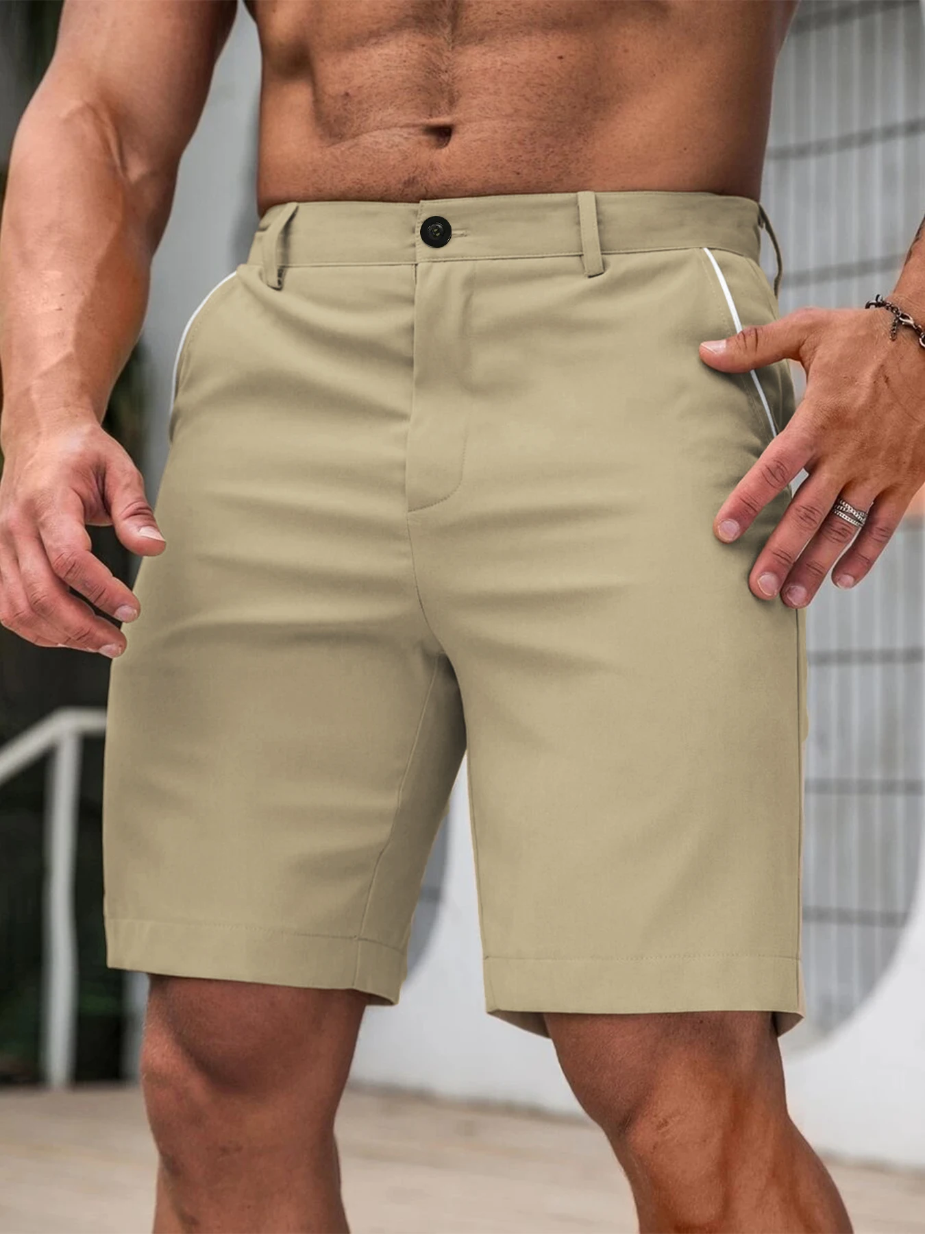 Summer Men's Casual Shorts Comfortable Golf Knee Pants Lightweight Stretch Casual Hiking Pants Summer Business Streetwear