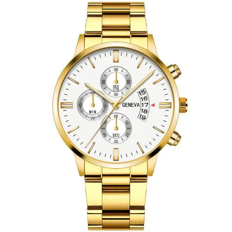 Fashion Men Stainless Steel Watch Luxury Calendar Quartz Wrist Watch Mens Business Watches for Man Clock Montre Homme 5