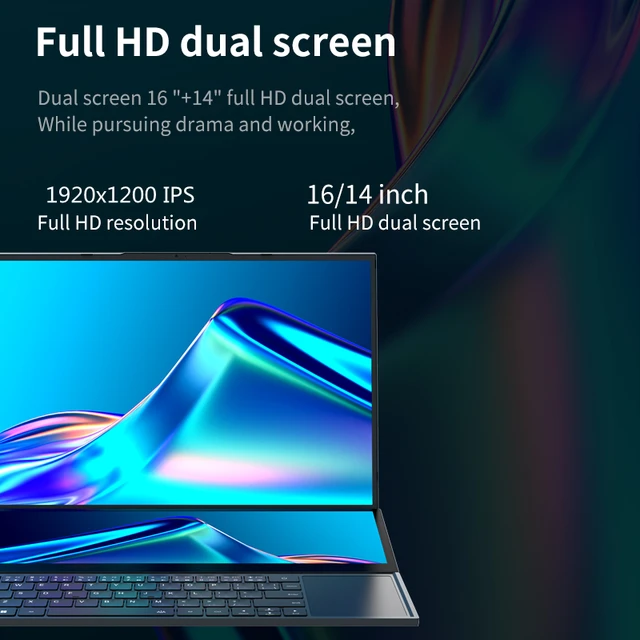 AKPAD-Laptop para jogos com tela de toque dupla, Intel Core i7, 10750H, 16 polegadas, 14 polegadas Touch Screen, Windows 10 11 Pro 5
