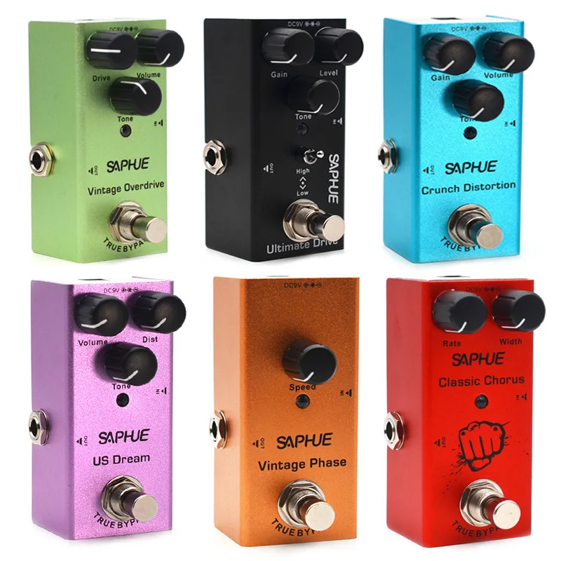 

SAPHUE Mini Electric Guitar Pedal Effector Time/Mix/Repeat Knob Effect Pedal Mini Single Type DC 9V True Bypass Guitar Accessory