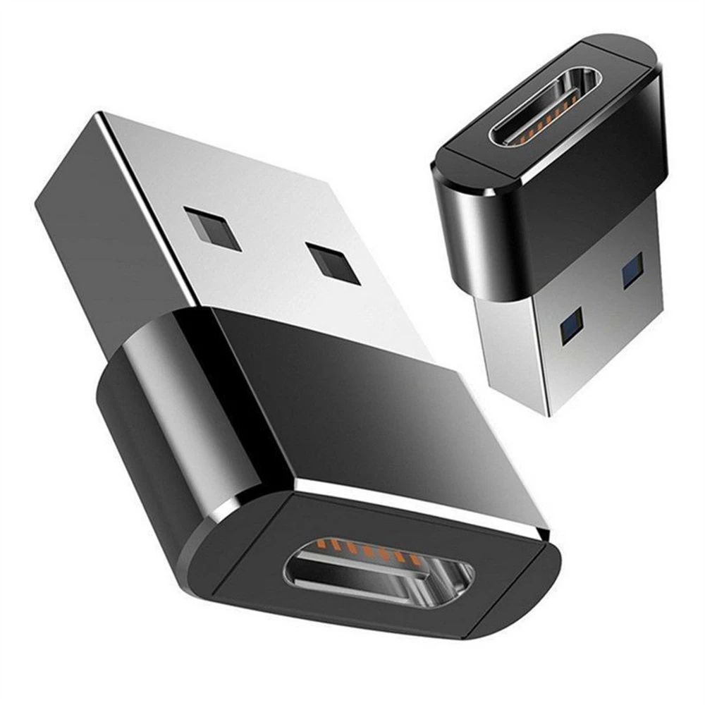 충전 어댑터 플러그 USB C 3.1 타입 C 암-USB 2.0 타입 A 수 포트 노트북 휴대폰 어댑터 컨버터 2개