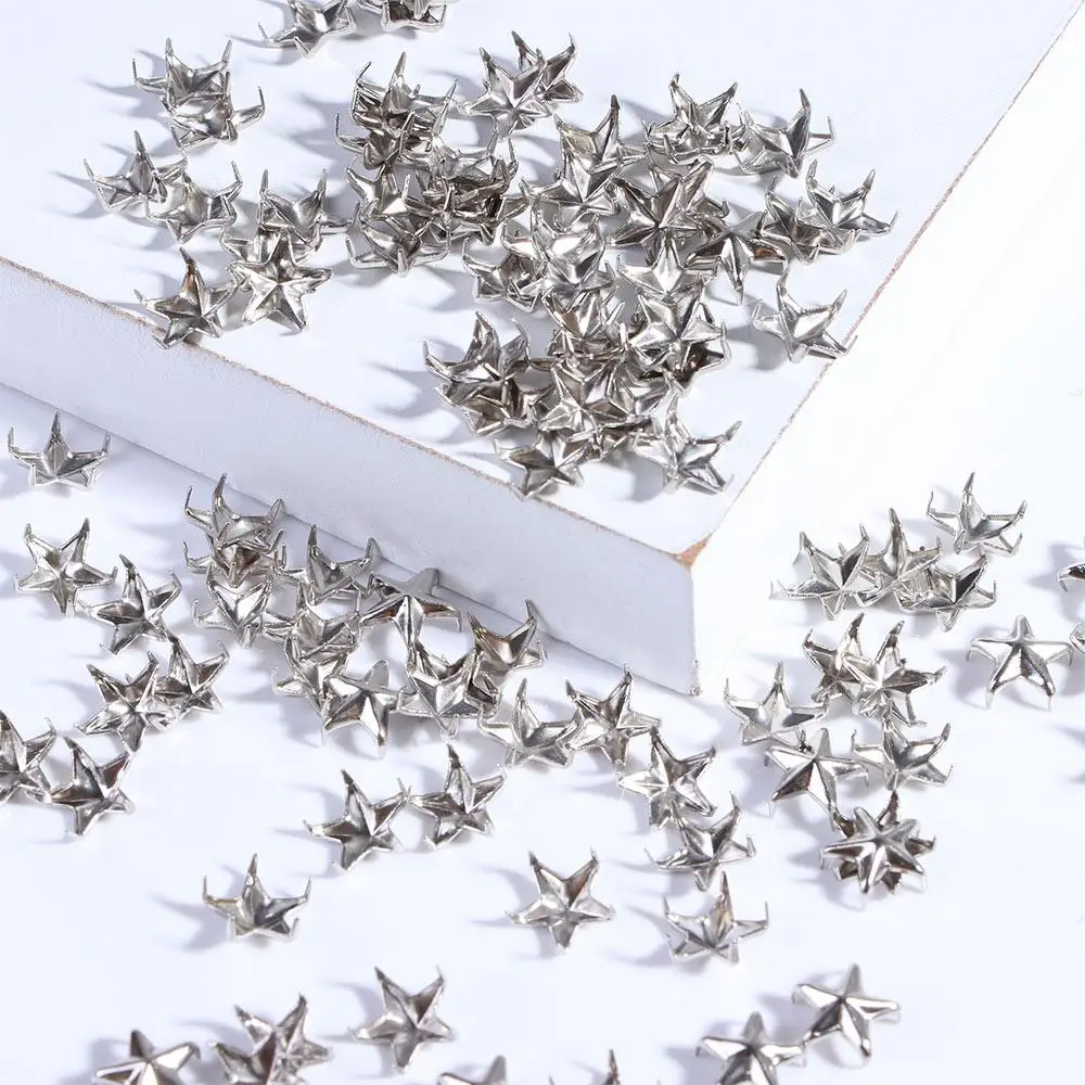 Scarpe Color Argento Spot Craft A Forma Di Stella Spikes Studs Rivetti