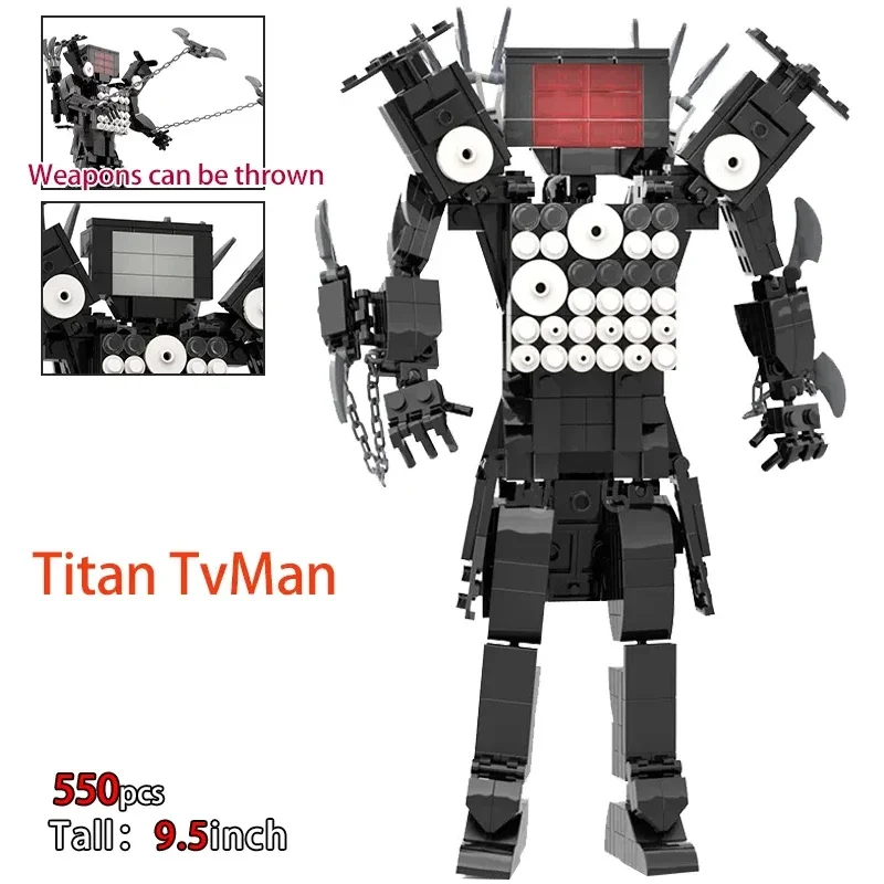 Moc 415Pcs Skibidi Toilet Brick Super Titan Sound Man Character Action Figure Building Block Toy Per Bambini Regali Creativi