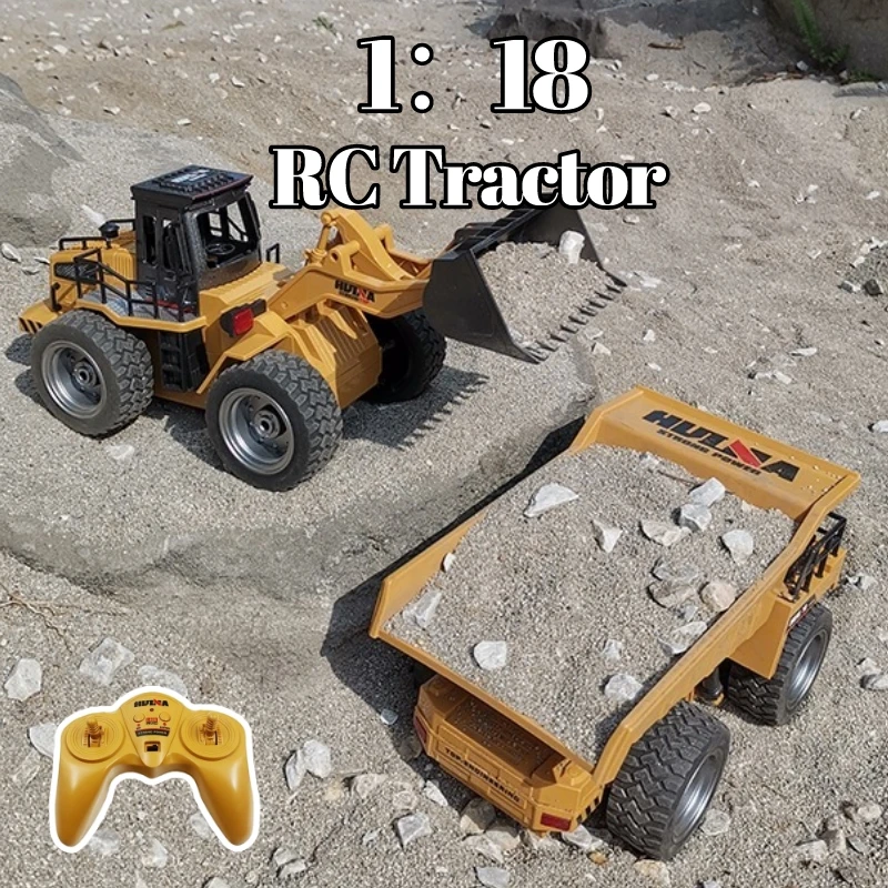 

HUINA 1:18 RC Tractor Shovel Toy Forklift Truck Engineering Car Children Boy Toys Gift Bulldozer RC Truck Radio Controlled Model