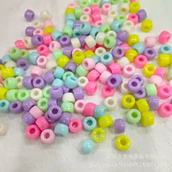 Rainbow Rubber Band DIY Pony Beads Set with Large Hole Beads (100pcs)