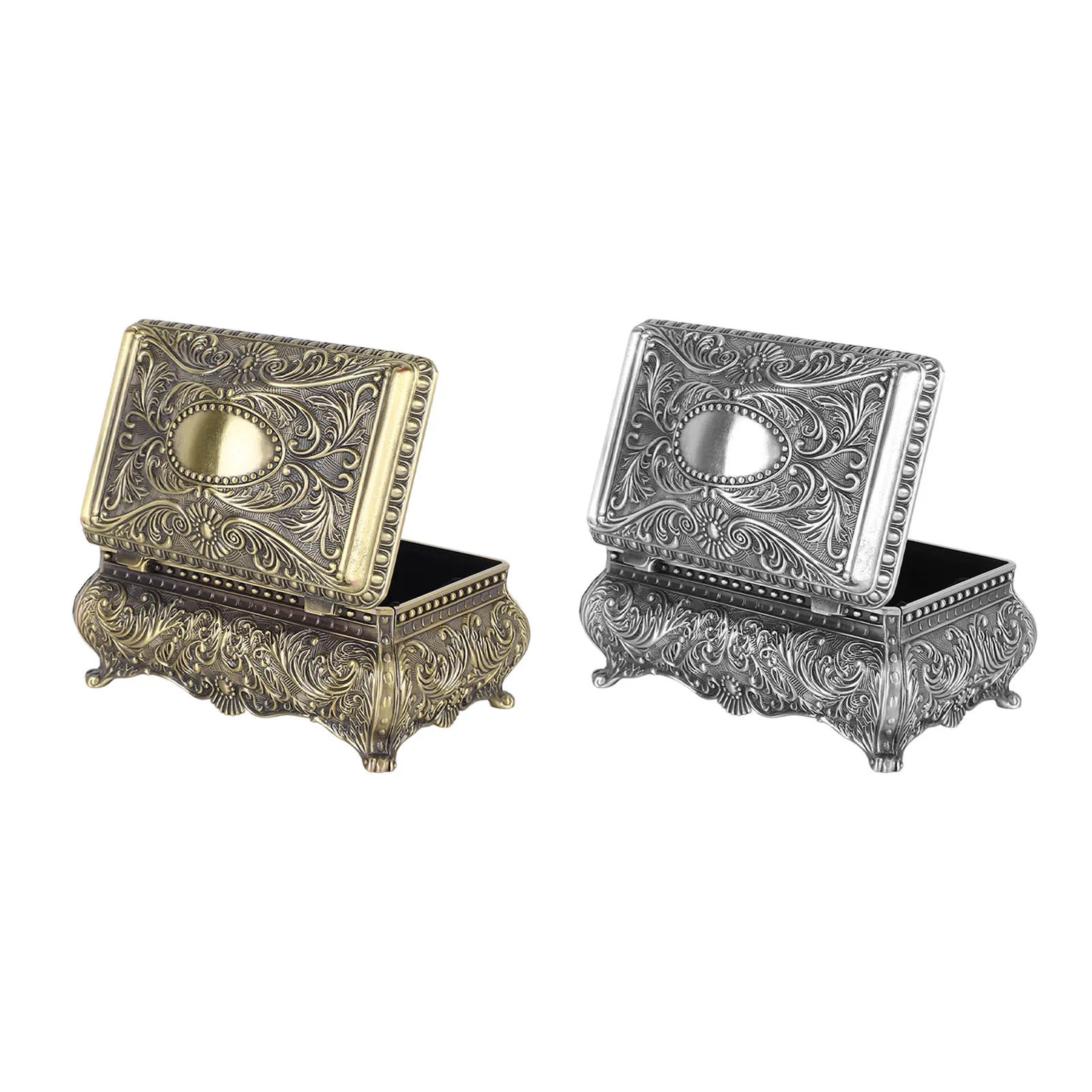 Vintage Jewelry Box Metal Jewelry Box Rectangular Trinket Storage Box Vintage Jewelry Box for Women Girls Birthday Christmas