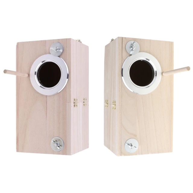 Wooden Bird Nesting Breeding Box House Parakeet Mating for Case with Clear Window for Cockatiel Finch Canaries Lovebird 3