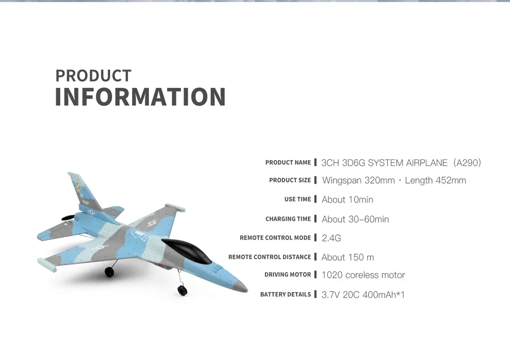 Wltoys A290 Rc Fighter Glider Remote Control Aircraft Plane Toy_voghion.com