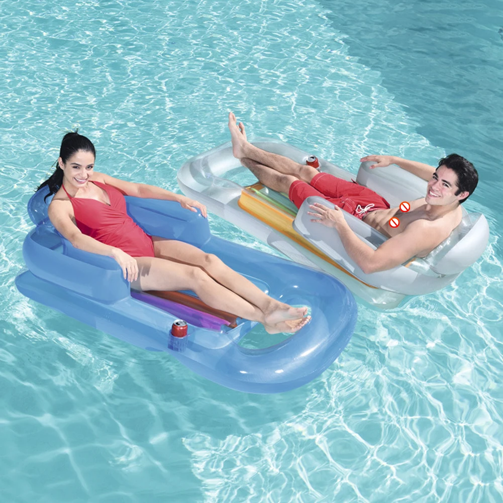 New PVC Inflatable Floating Row Foldable Air Mattresses Swimming Pool Summer Party Beach Water Float Bed Lounger Chair