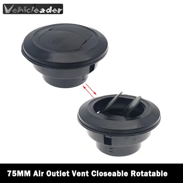 Sortie d'aération de chauffage de conduit d'air, déflecteur de  climatisation, rotatif, rond, A/C, voiture, automobile, automobile,  automobile, bus, bateau, yacht, noir, 1 pièce, 2 pièces, 75mm - AliExpress