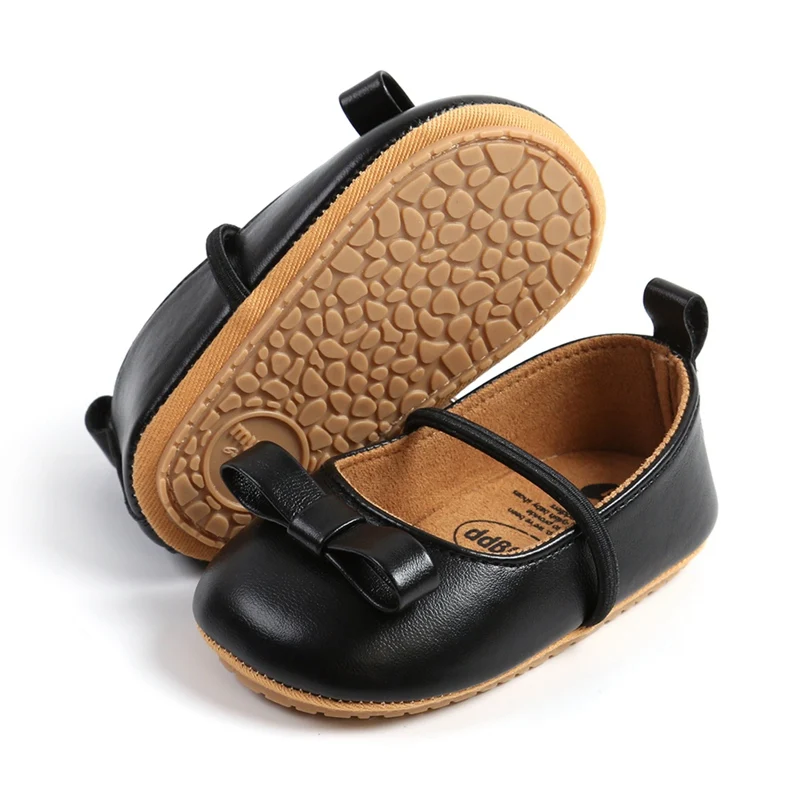 New Baby Girls Shoes Princess Cute Bowknot Non-slip Rubber Soft-Sole Flat PU First Walker Infant Footwear Crib Shoes baby shoes children flats